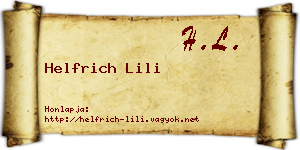 Helfrich Lili névjegykártya